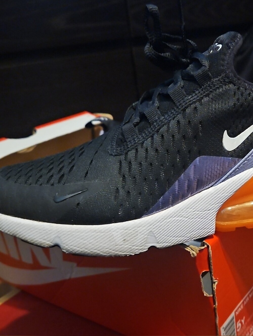 Nike Women's Air Max 270 Athletic Shoes - Black/Orange/Purple